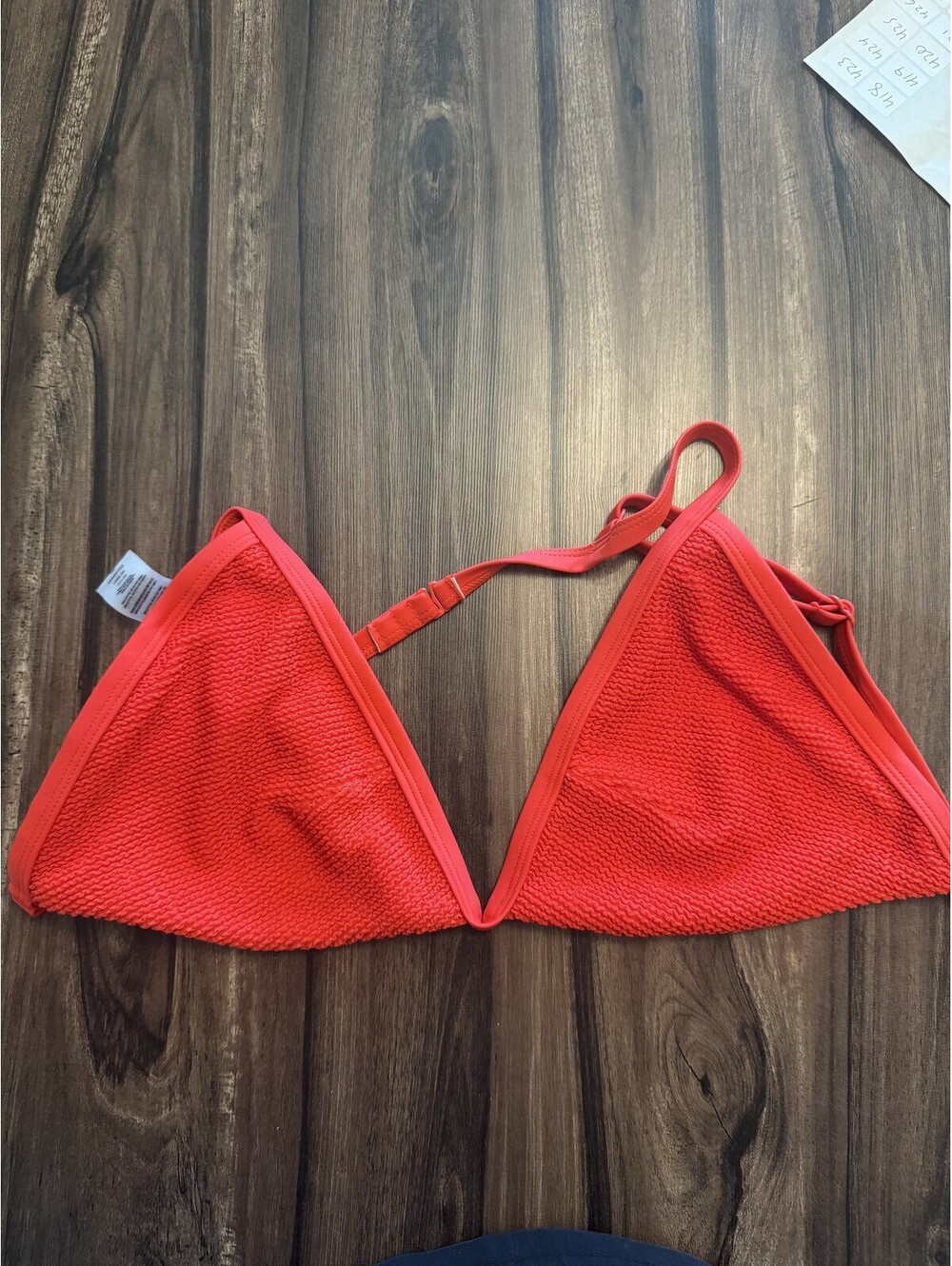 Good American Triangle Bikini Top Red Women's Size S NWOT